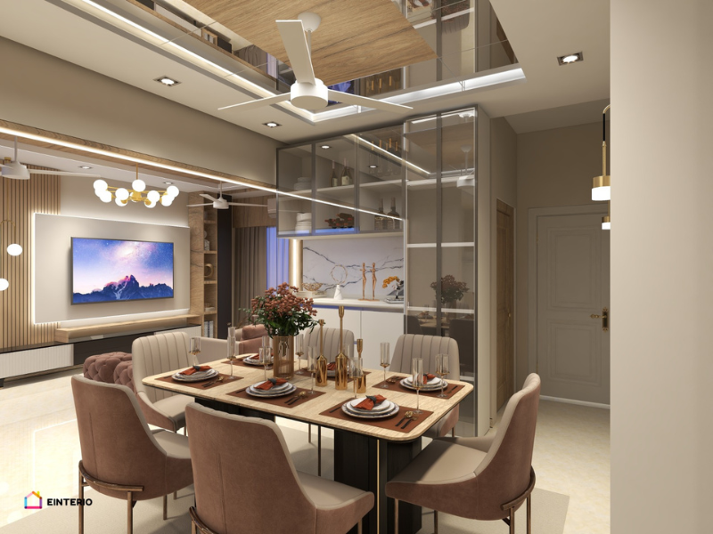 Ultra modern living and kitchen designed by Einterio